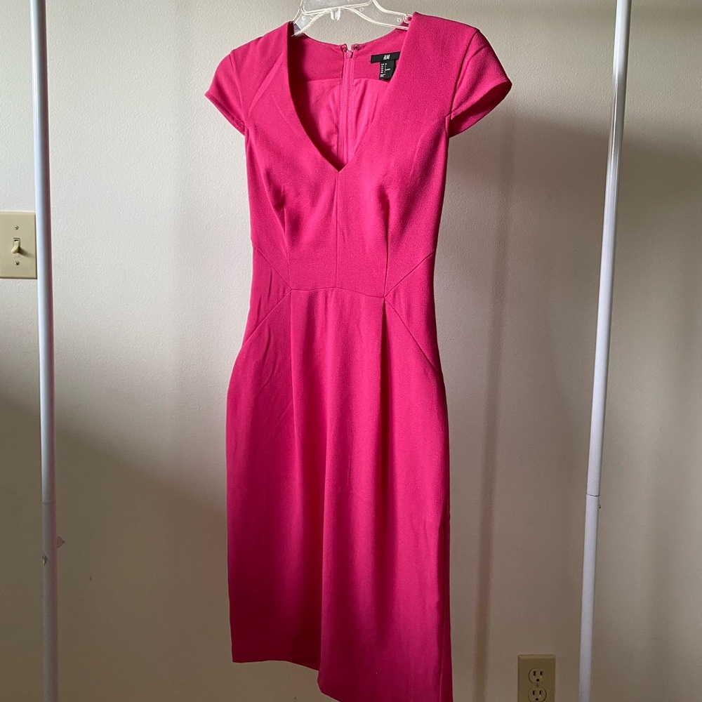 H&M Hot Pink Midi Dress